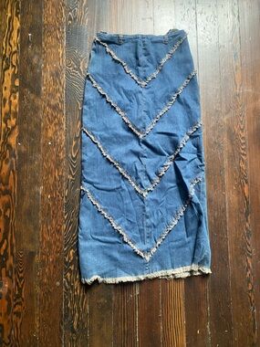Y2K Blue Denim Maxi Skirt